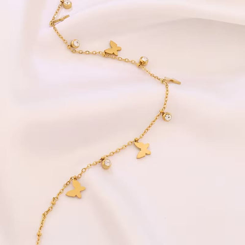 Butterfly Charm Gold Anklet